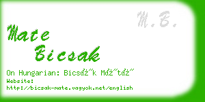 mate bicsak business card